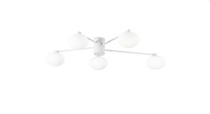 Plafon Hermes PL5 lampa sufitowa białe klosze G9 do salonu pokoju