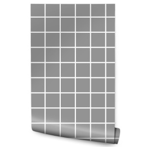 Tapeta Minimalistyczna Szara-Biała KRATA Dekoracja 53x1000