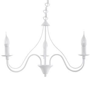 Żyrandol świecznikowy MINERWA 3 80x60x60 cm glamour do salonu jadalni E14 biały