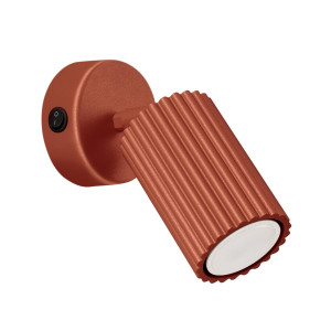 Kinkiet Karbon 16x8x8cm z włącznikiem ochra czerwona