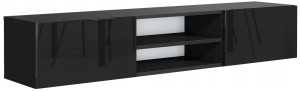 Szafka RTV wisząca 30x160x35 cm czarna front połysk do salonu