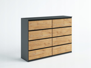 Komoda  101x120x39 cm z 8 szufladami antracyt lancelot do salonu i sypialni
