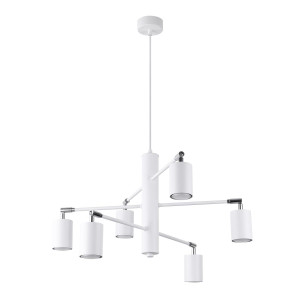 Żyrandol LEMMI 6 biały 125x77x77cm nowoczesna lampa wisząca GU10 do salonu
