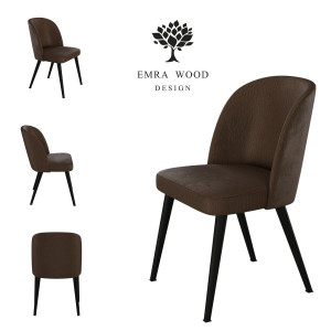 Krzesło TUXEDO KR-2 53x49x83 cm welurowe do jadalni brązowy