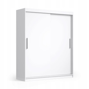 Szafa przesuwna 200x59x215 cm biała garderoba do sypialni