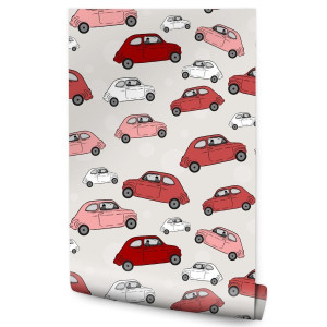 Tapeta Ścienna Kolorowe SAMOCHODY W Stylu Retro