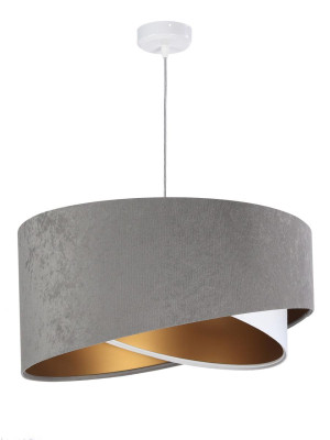 Lampa wisząca asymetryczna szaro-biało złota do salonu sypialni biura