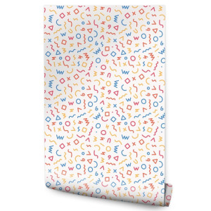Tapeta Dla Dzieci GEOMETRYCZNE Wzorki Szlaczki 53x1000