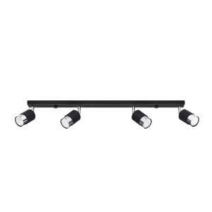 Plafon NERO 4 czarny/chrom 18x5x81cm nowoczesna lampa GU10 do salonu
