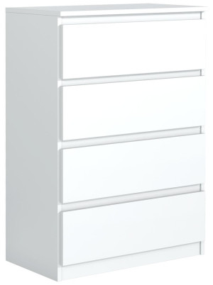 Szafka z 4 szufladami 102x70x39 cm biała pojemna do salonu i sypialni