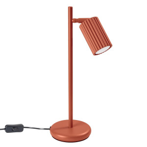 Lampa biurkowa Karbon 43x19.5x14.5cm do biura sypialni na stolik ochra czerwona