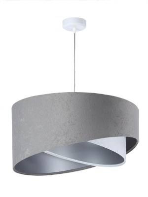 Lampa wisząca asymetryczna szaro-biało srebrna do salonu sypialni biura