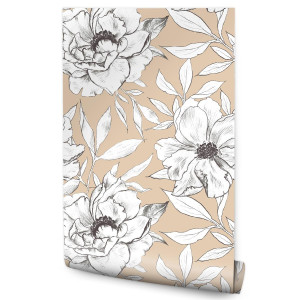 Tapeta W Rolce Białe KWIATY Natura Styl Vintage 53x1000