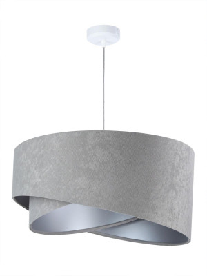 Lampa wisząca asymetryczna szaro-srebrna do salonu sypialni biura