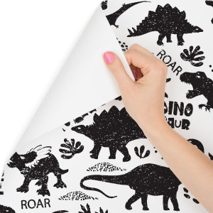Tapeta ścienna dinozaury liście, do pokoju dziecka