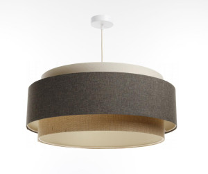 Lampa wisząca DOBLO 60 cm jutowa abażur brązowa kremowa