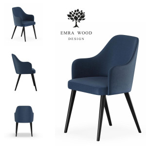 Krzesło tapicerowane KR-9 53x83x49 cm DELUXE 37 do jadalni granatowy