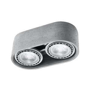 Plafon BASIC 2 beton 9x14x27cm nowoczesna lampa GU10/ES111 do salonu