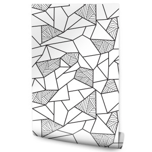 Tapeta Do Salonu Czarno-Biały GEOMETRYCZNY Wzór 3D 53x1000