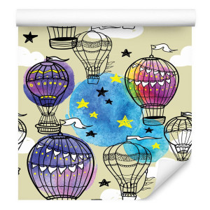Tapeta do pokoju dziecka balony pojazdy gwiazdy