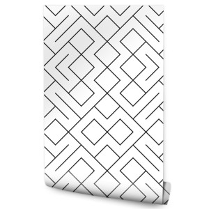 Tapeta Czarno - Biały Wzór Geometryczny  53x1000