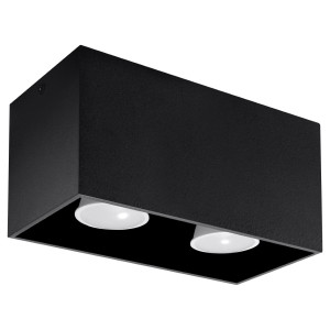 Plafon QUAD MAXI czarny 10x10x20cm GU10 nowoczesna lampa do salonu