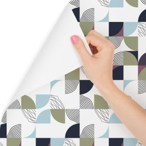 Tapeta kolorowa geometryczna abstrakcja, dekoracja w stylu nowoczesnym