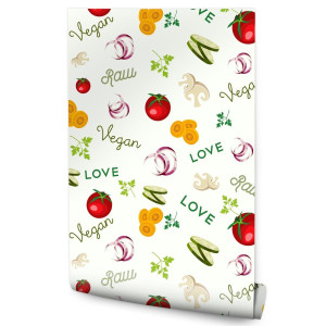 Tapeta do Kuchni VEGAN Kolorowe Warzywa Dekor 3D