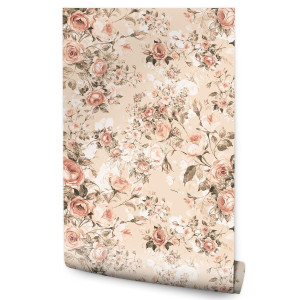 Tapeta Ozdobna KWIATY Wzór Natura Róże Styl Retro