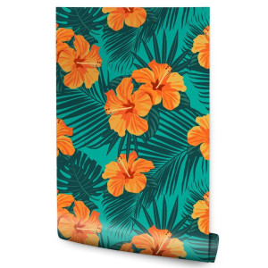 Tapeta Ścienna Egzotyczne KWIATY Liście Przyroda