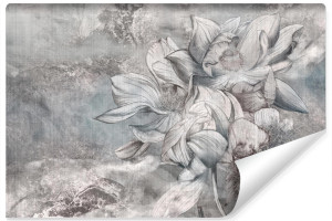 Fototapeta Mural BETON Kwiaty Abstrakcja Dekoracja Ścienna do Salonu