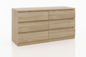 Komoda MARTUSIA 79x140x39 cm z 6 szufladami dąb sonoma do salonu