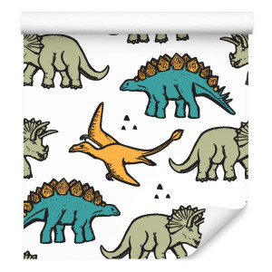 Tapeta ścienna w kolorowe dinozaury, dla dzieci