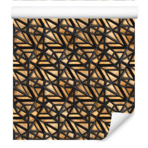 Tapeta drewniany wzór 3D, dekoracja w nowoczesnym stylu