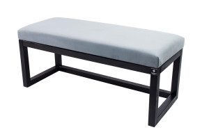 Siedzisko do przedpokoju LPG-2 55x45x40 cm ławka tapicerowana nogi czarne tkanina popiel