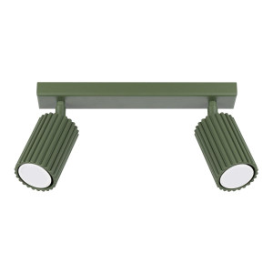 Plafon Karbon 16.5x6.5x30cm do sypialni salonu zielony oliwkowy