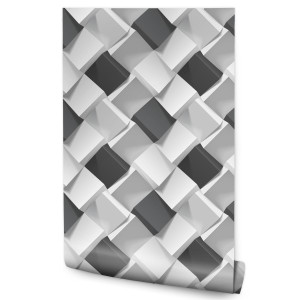 Tapeta do Biura CZARNO-BIAŁE Kostki Geometryczne