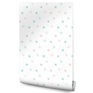 Tapeta Do Pokoju Dziecięcego PASTELOWE Gwiazdki 53x1000