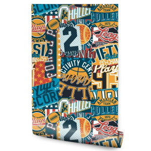 Tapeta KOSZYKÓWKA Baseball Rugby Typografia Sport