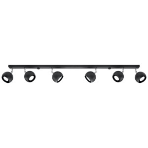 Plafon OCULARE 6L czarny 16x10x118cm nowoczesna lampa GU10 do salonu