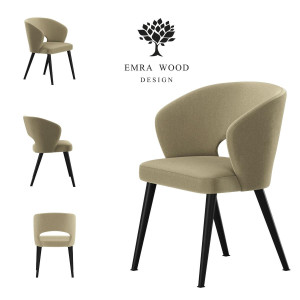 Krzesło DELUXE KR-8 50x60x85 cm welurowe do jadalni beżowy
