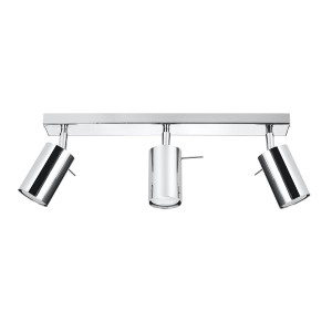 Plafon RING 3 chrom 16x6x45cm nowoczesna lampa GU10 do salonu