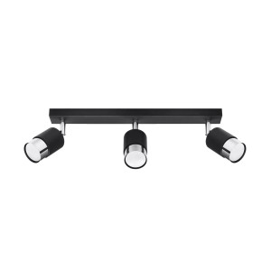 Plafon NERO 3 czarny/chrom 18x5x45cm nowoczesna lampa GU10 do salonu