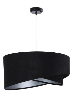 Lampa wisząca asymetryczna czarno-srebrna do salonu sypialni biura