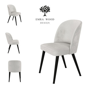 Krzesło DELUXE KR-2 53x49x83 cm welurowe do jadalni jasnoszary