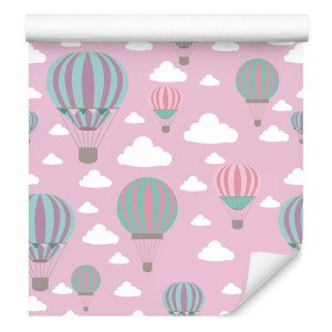 Tapeta do pokoju dziecka kolorowe balony chmury