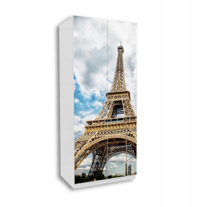 Szafa TOWER 80x190 cm biała dwudrzwiowa grafika młodzieżowa dla dziecka