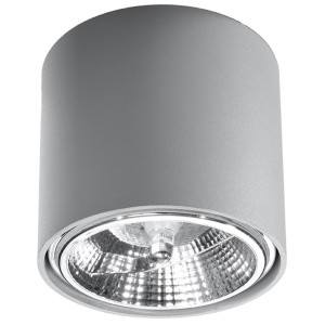 Plafon TIUBE szary 11x12x12cm nowoczesna lampa GU10/ES111 do salonu