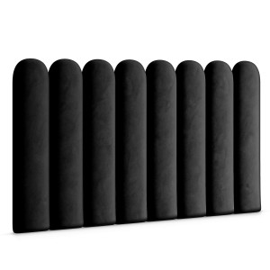 Panele 20x100 cm tapicerowane na ścianę płotek czarny