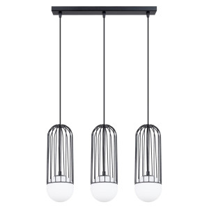 Lampa wisząca BRINA 3L czarna 115x12x54cm nowoczesna G9 do salonu